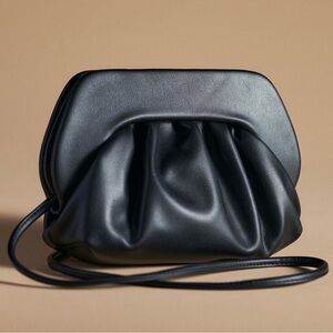 NWOT  Black Faux Leather Frame Clutch